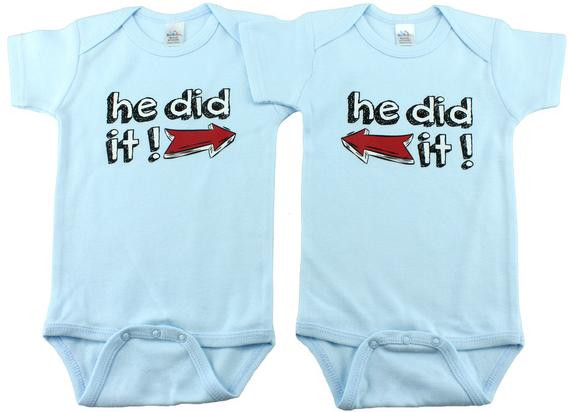 Baby Gifts For Twin Boys
 Twin Boy Gifts He Did It Boy Twins Twin Boys sizes from 0