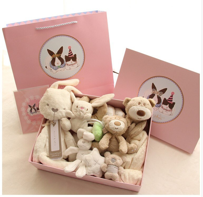 Baby Gifts Free Shipping
 Free shipping 1 set baby shower girl boy rabbit plush toys