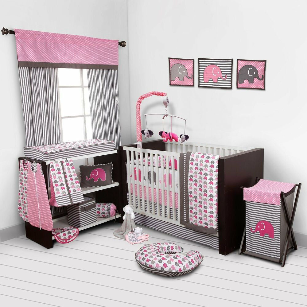 Baby Girl Bedroom
 Baby Girl Bedroom Set Nursery Bedding Elephants Pink Grey