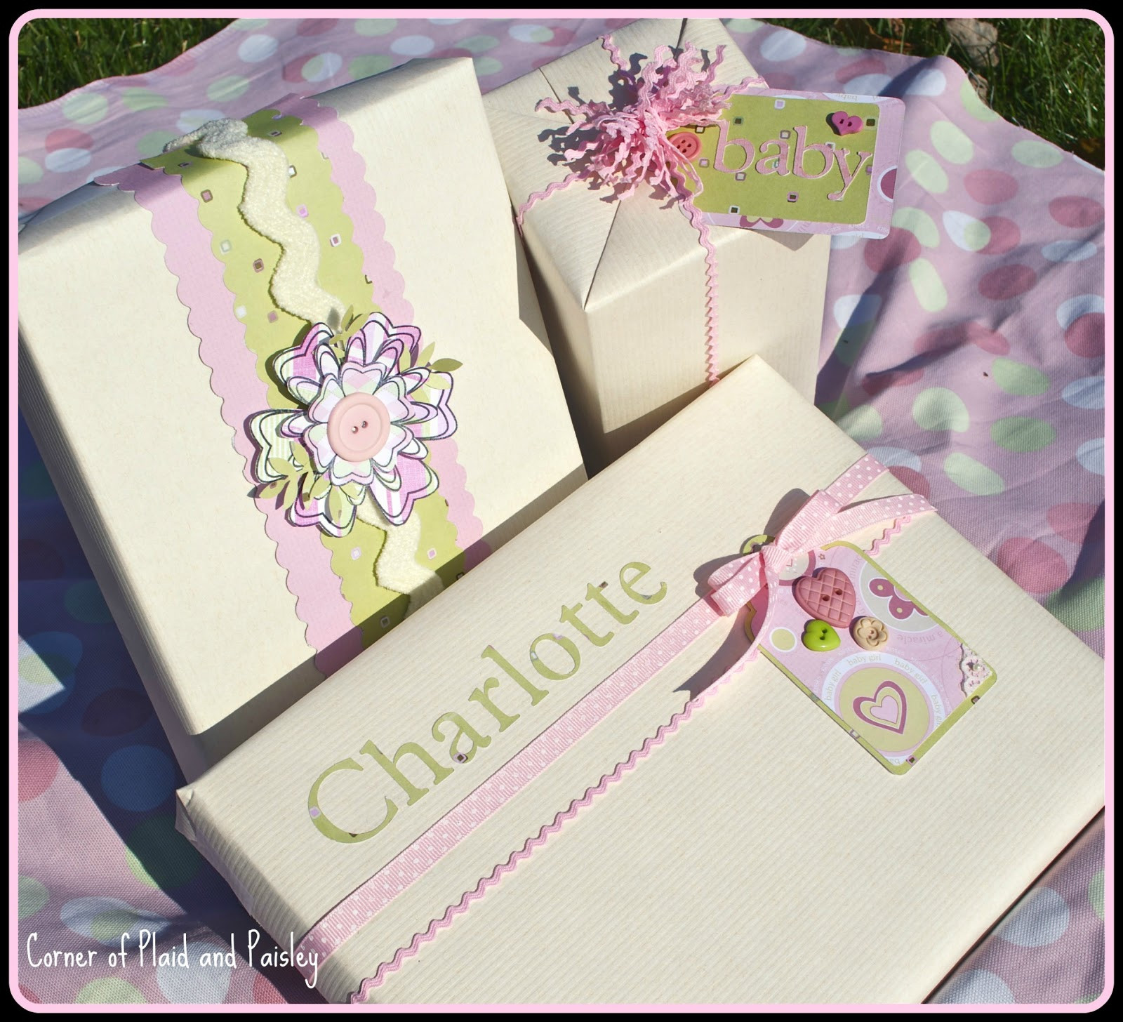 Baby Girl Gift Wrapping Ideas
 Baby Gift Wrapping More Girls Corner of Plaid and Paisley