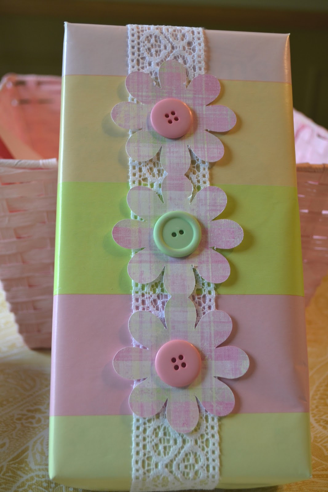 Baby Girl Gift Wrapping Ideas
 Corner of Plaid and Paisley Baby Shower Gift Wrap