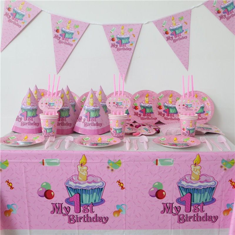 Baby Girls First Birthday Party Supplies
 86pcs Luxury Kids Birthday Decoration Set My 1st birthday