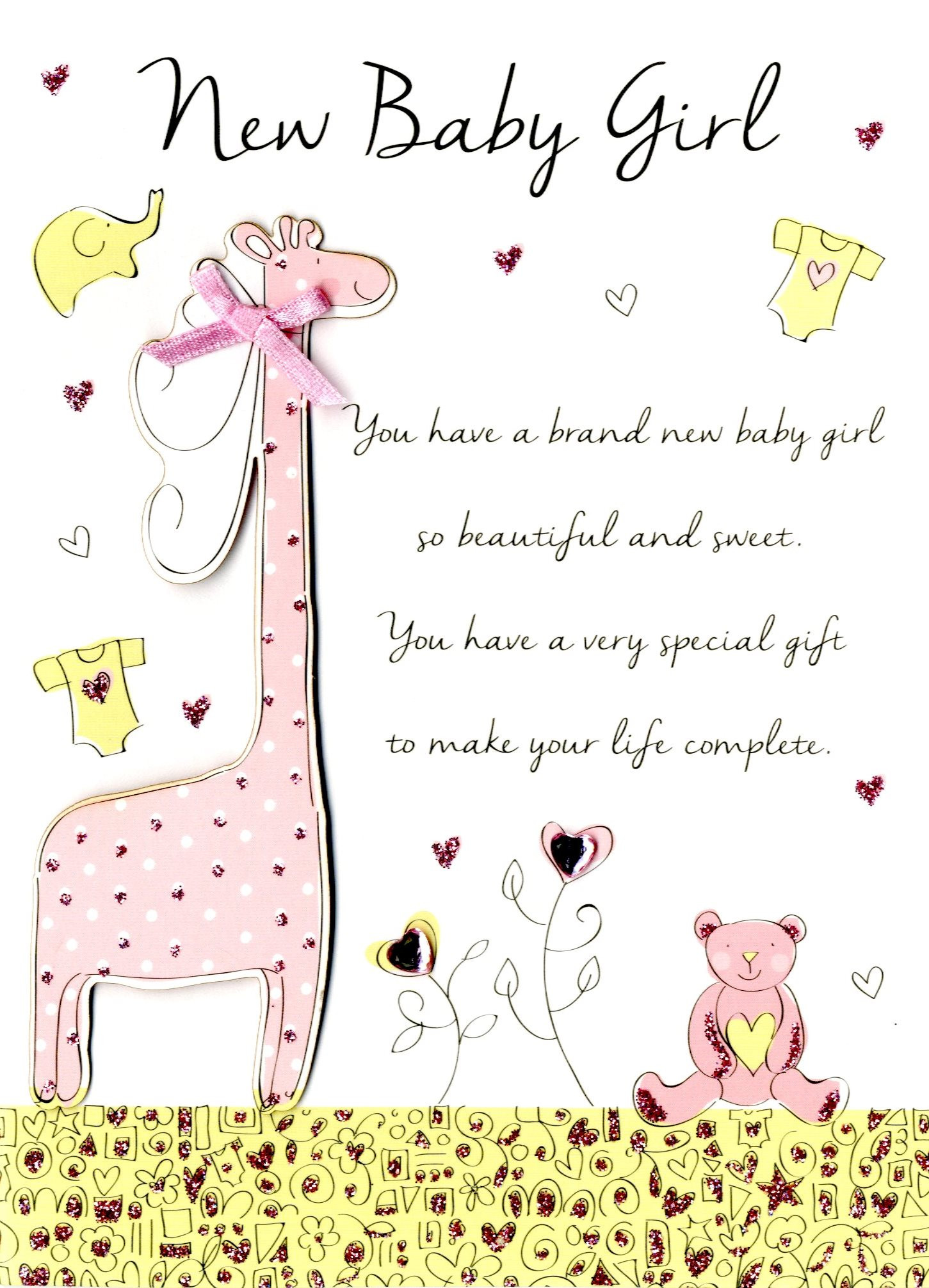 Baby Greeting Quotes
 New Baby Girl Congratulations Greeting Card Second Nature