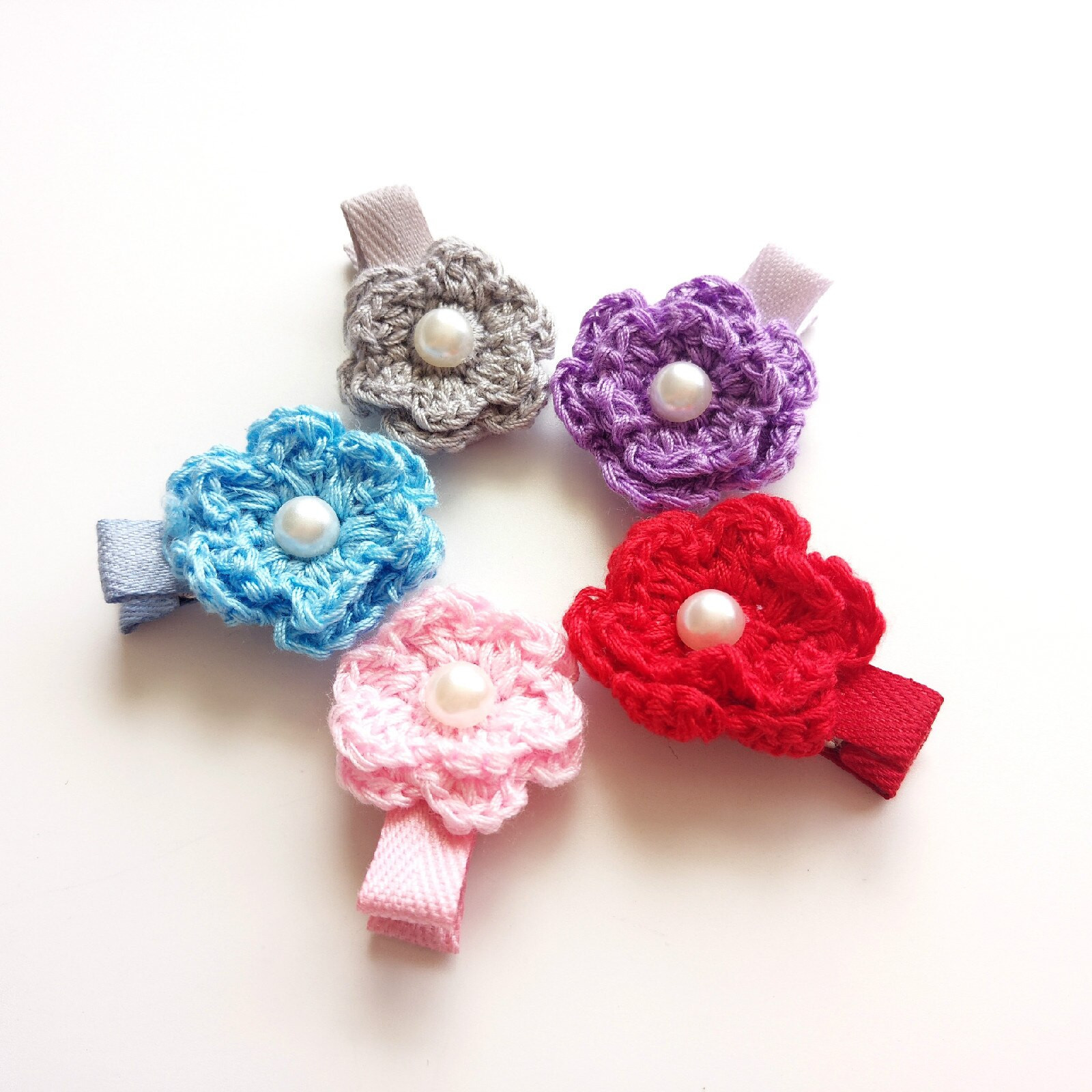 Baby Hair Piece
 5 Pieces lot Princess Baby girl hairpin Crochet flower
