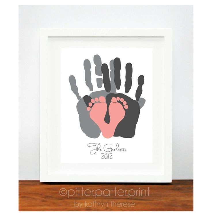 Baby Handprint Gift Ideas
 Personalized Family Portrait Handprint & Footprint Family