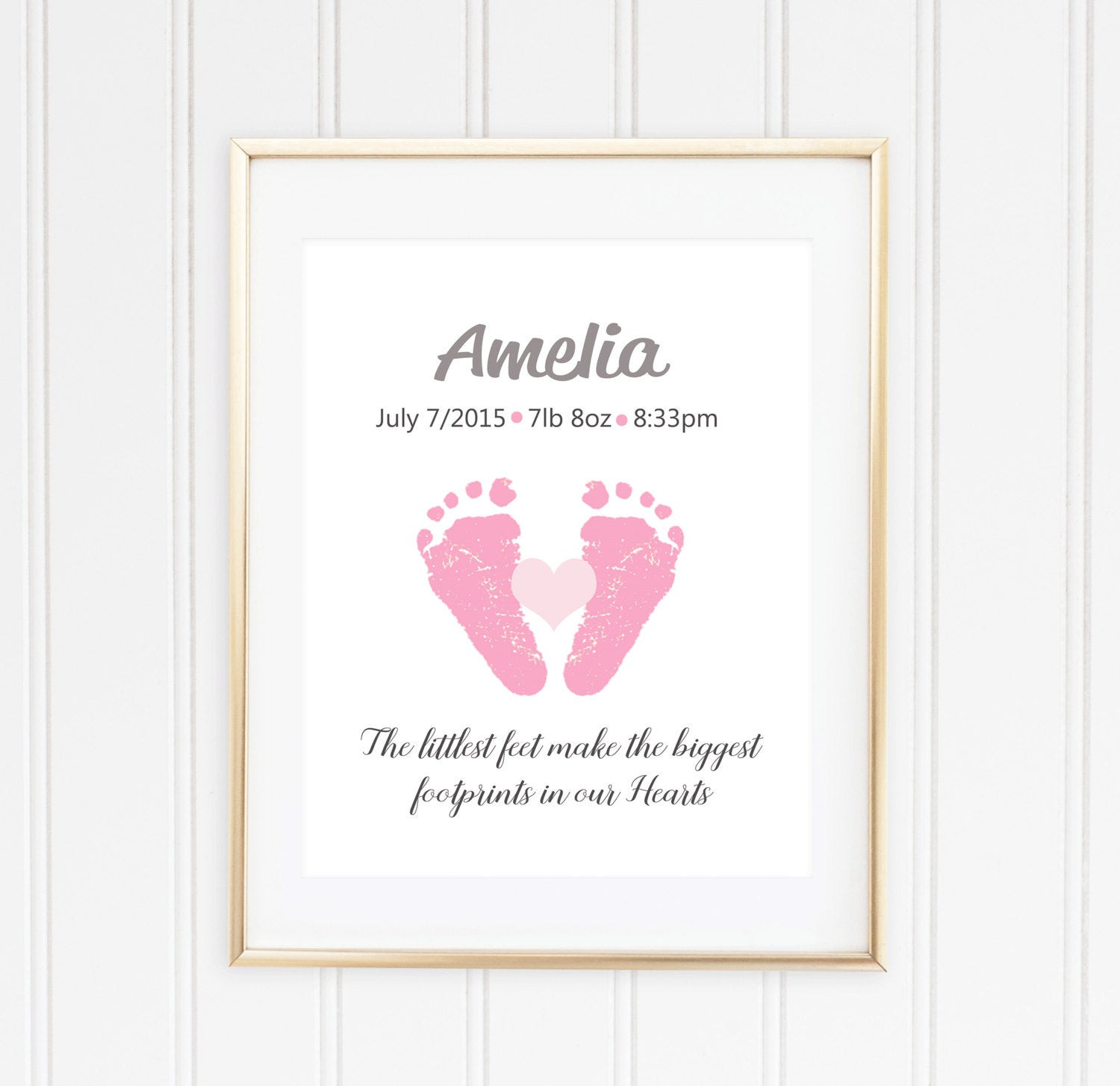 Baby Handprint Gift Ideas
 Baby Hand and Footprint Art Custom Baby Gift Personalized