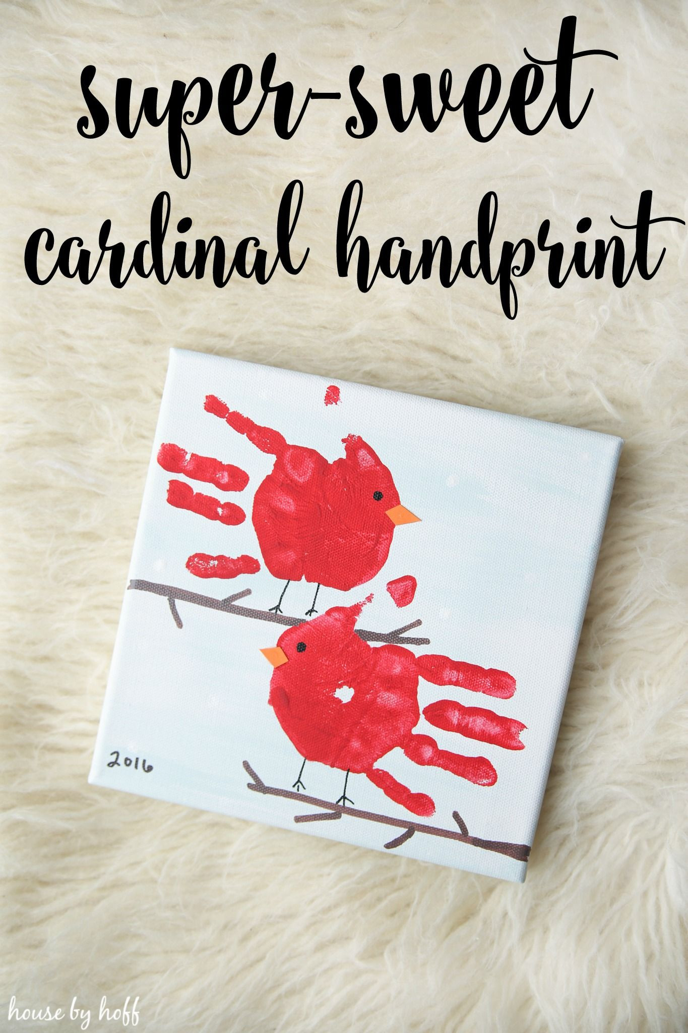 Baby Handprint Gift Ideas
 Super Sweet Cardinal Handprint Gift