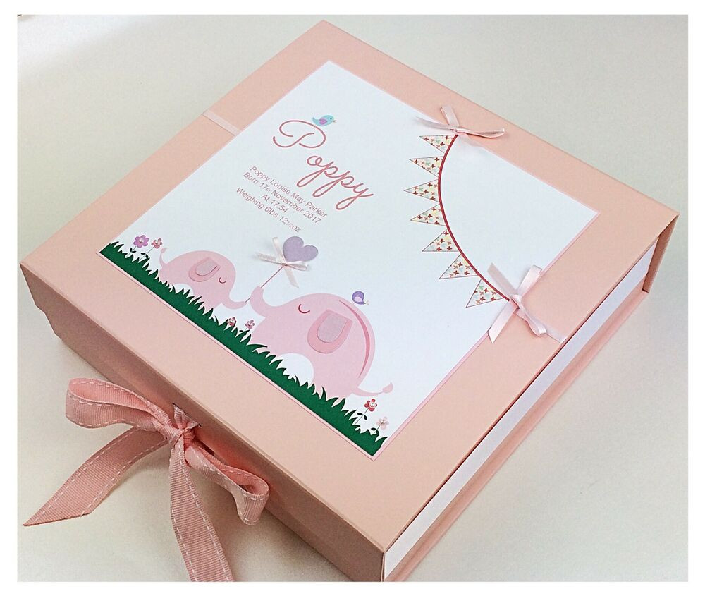 Baby Keepsakes Gifts
 Personalised LARGE Baby Girl s Keepsake Box Memory Box