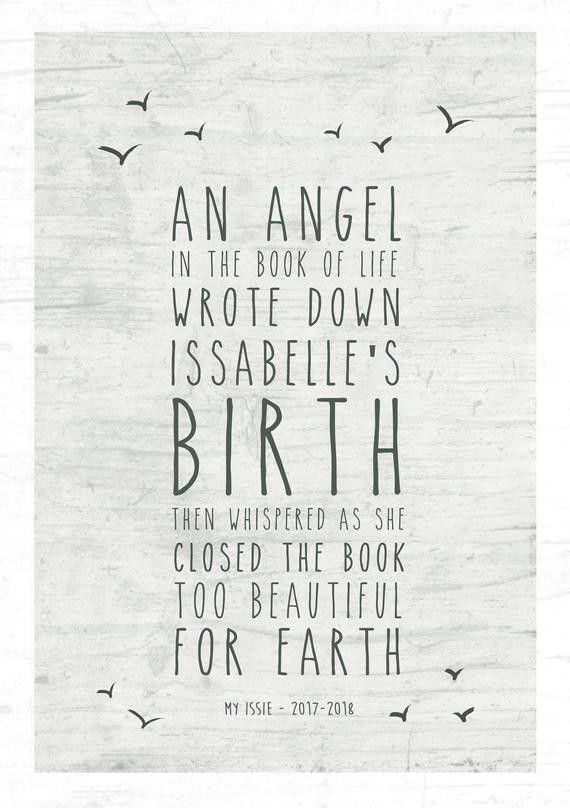 Baby Memorial Quotes
 Stillborn Baby loss Baby Poem Paper ts ANGEL