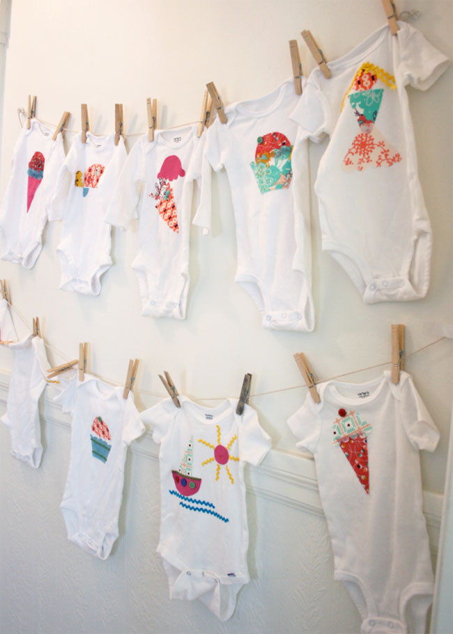 Baby Onesie Ideas For Decorating
 " esie station" baby shower activity