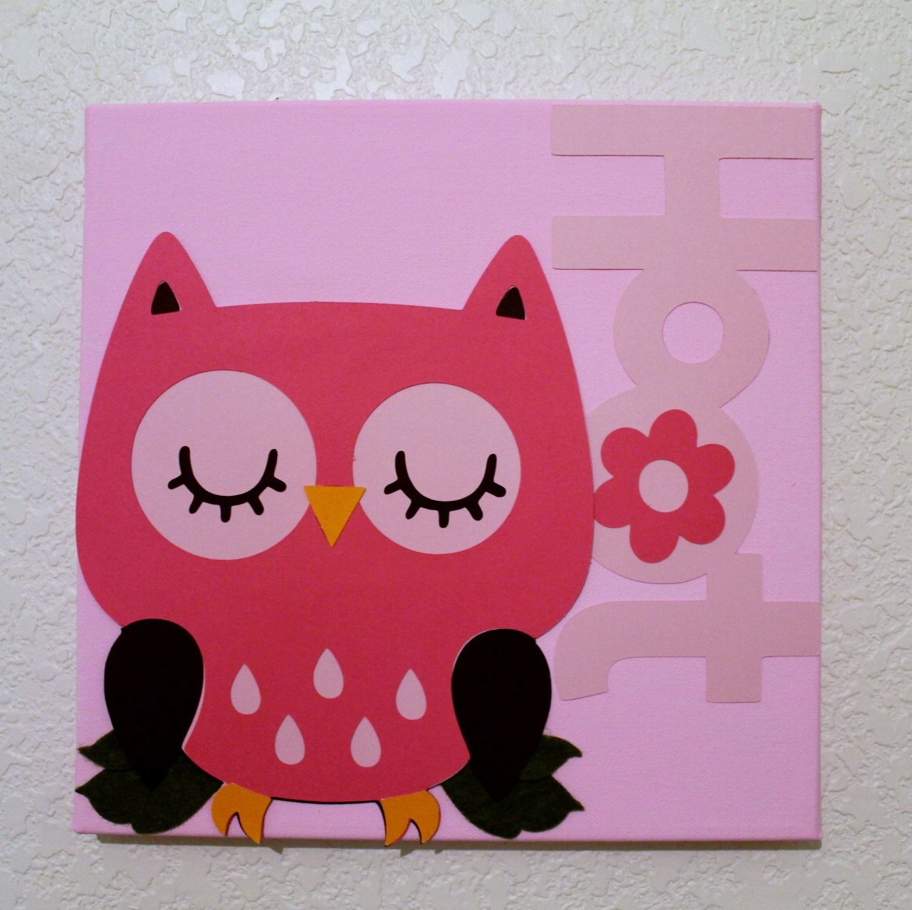 Baby Owl Decor
 Wall Decor Pink Owl Baby Nursery Kids Children Room Decor