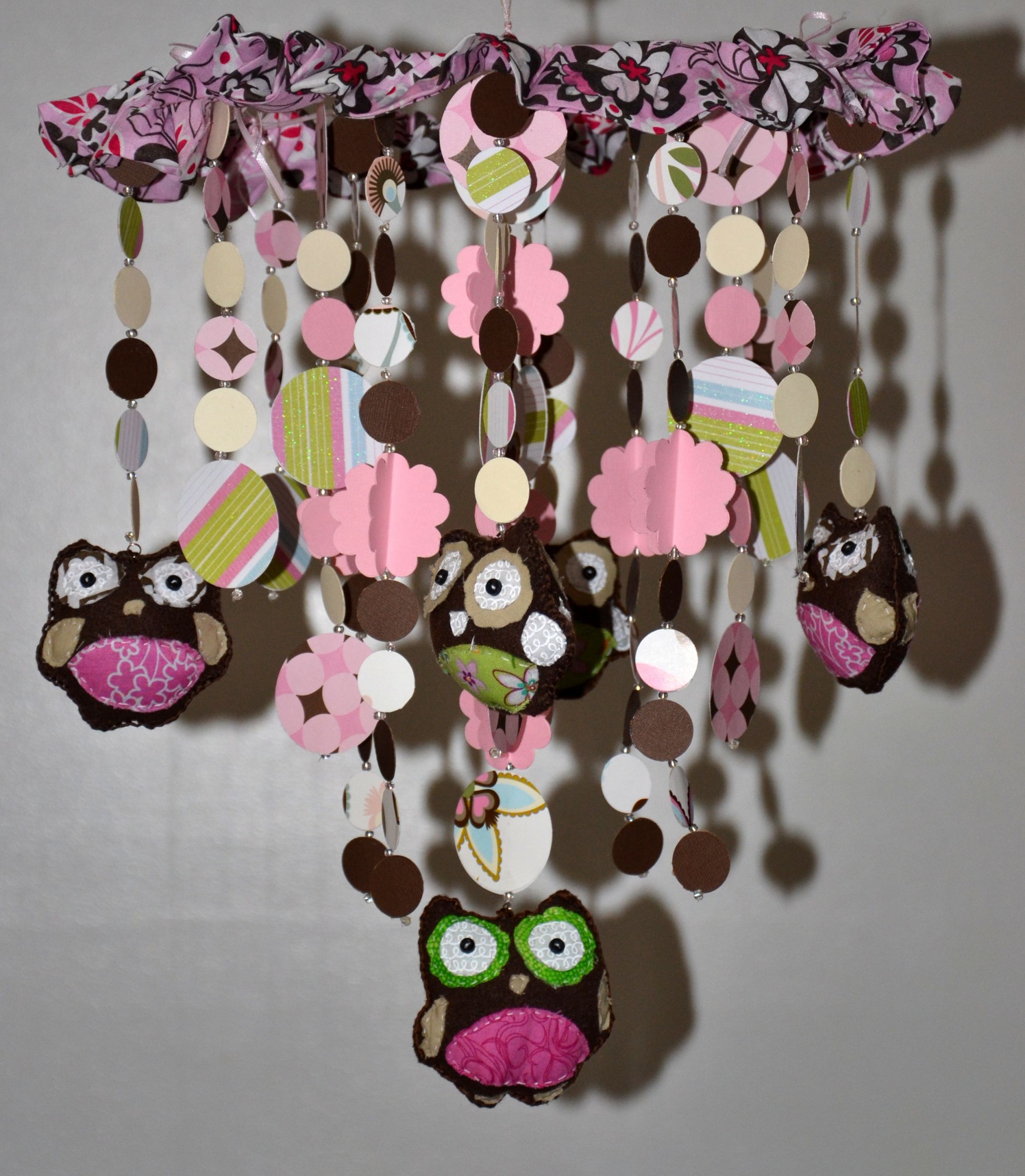 Baby Owl Decor
 Too Hoot For Owls Crib Mobile pink brown Nursery Decor