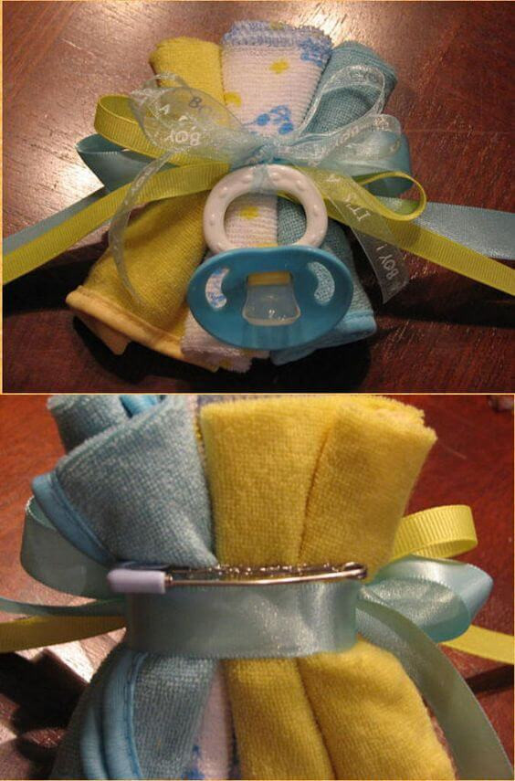 Baby Shower Corsage DIY
 How To Make The Cutest Baby Shower Corsage Pink Blue
