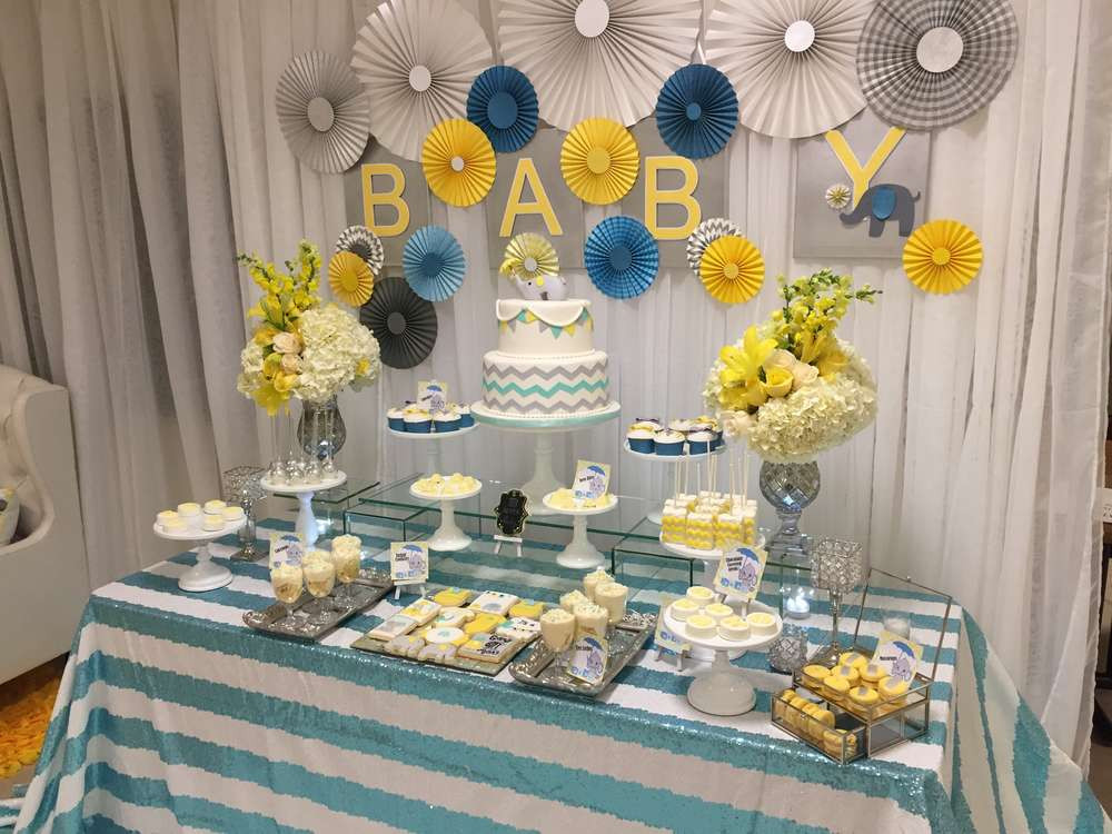 Baby Shower Decor
 Glam Elephant Baby Shower Baby Shower Ideas Themes Games