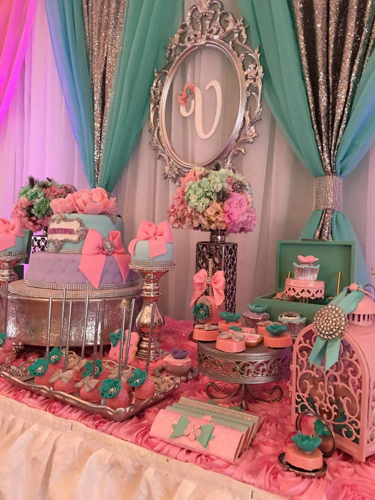 Baby Shower Decor
 Teal And Pink Modern Chic Baby Shower Baby Shower Ideas