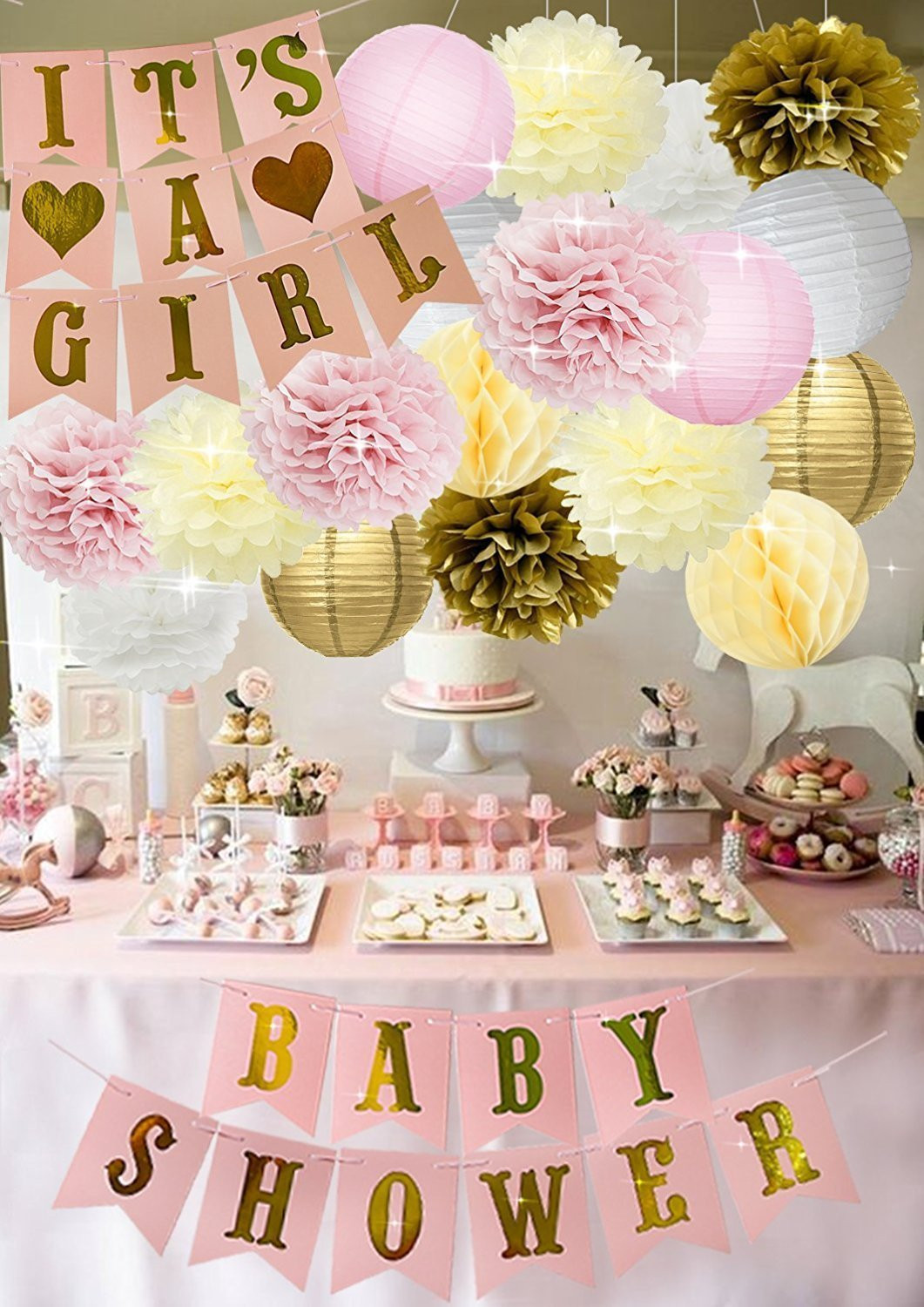 Baby Shower Decoration Ideas For Girl
 Baby Shower Decorations BABY SHOWER IT S A GIRL Garland