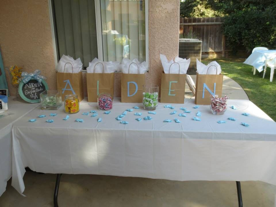 Baby Shower Games Gift Ideas Winners
 Gifts for baby shower game winners with candy scattered