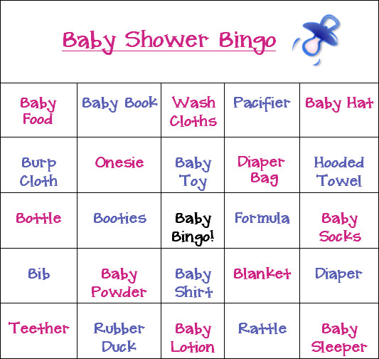 Baby Shower Gift Bingo Printable
 All new baby shower bingo game