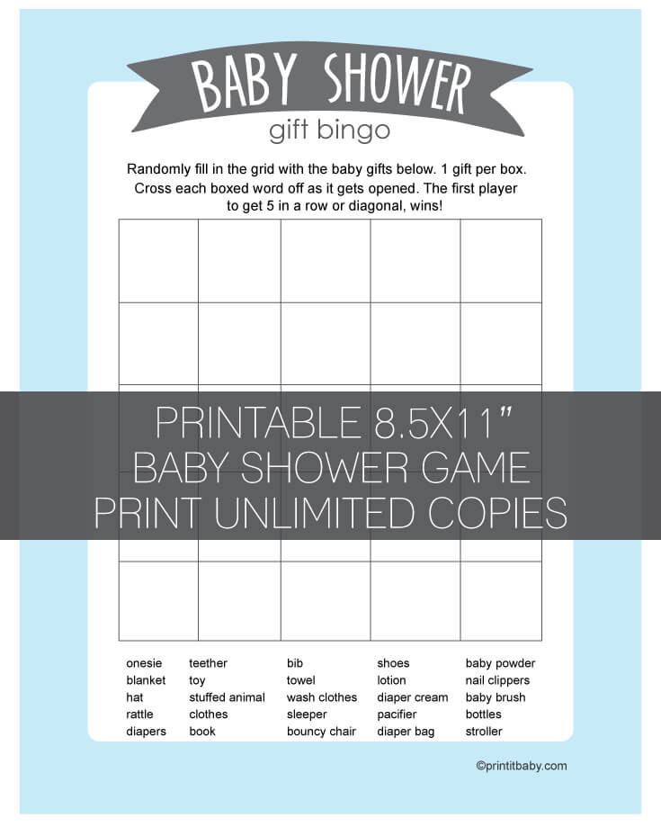 Baby Shower Gift Bingo Printable
 Baby Shower Gift Bingo Instructions and printable game