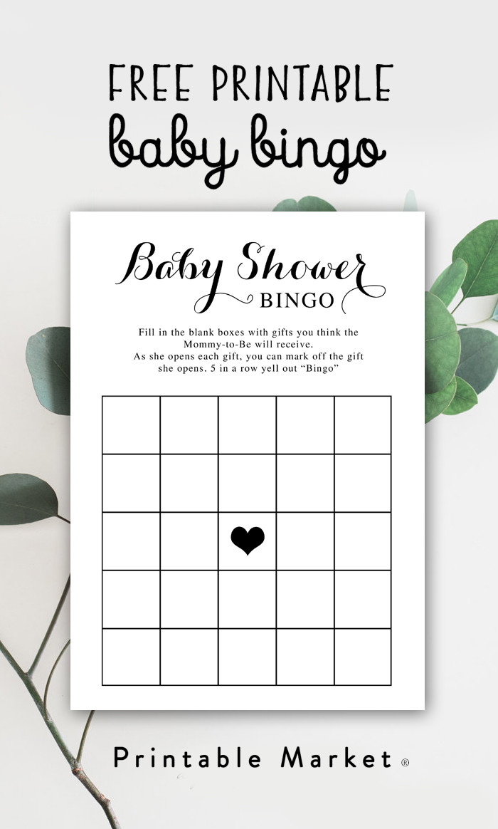Baby Shower Gift Bingo Printable
 Free Baby Shower Printable Game Black and White Bingo