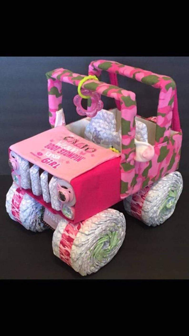 Baby Shower Gift Ideas For A Girl
 Pink camo diaper jeep for baby girl baby shower t ideas