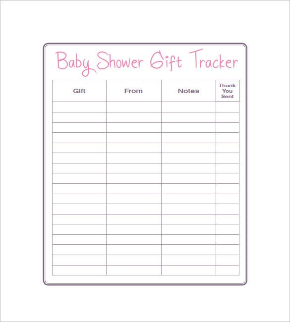 Baby Shower Gift Lists
 Baby Shower Gift List Template 5 Free Sample Example