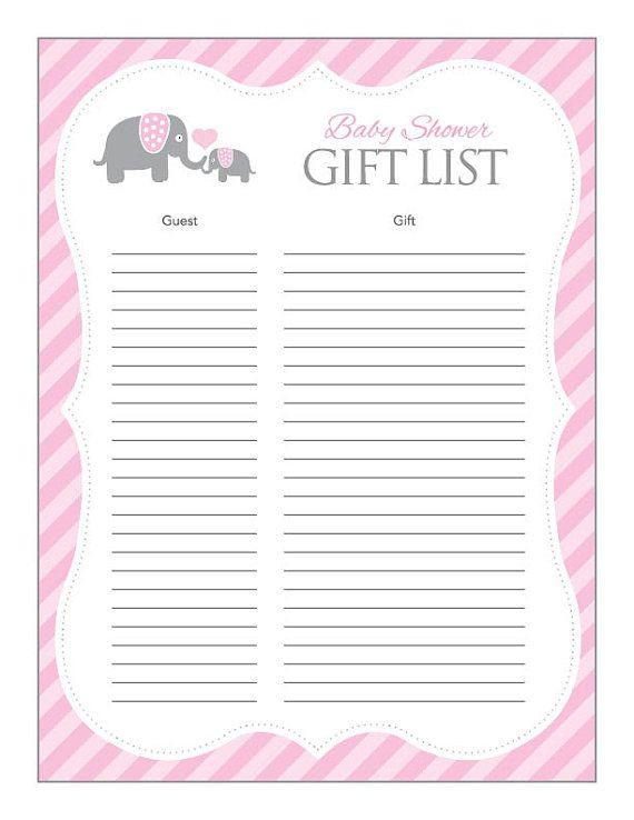 Baby Shower Gift Lists
 24 Helpful Baby Shower Checklists