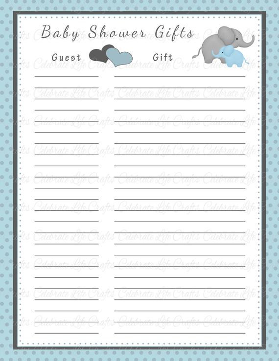 Baby Shower Gift Lists
 Baby Shower Gift List Printable Baby Shower Party