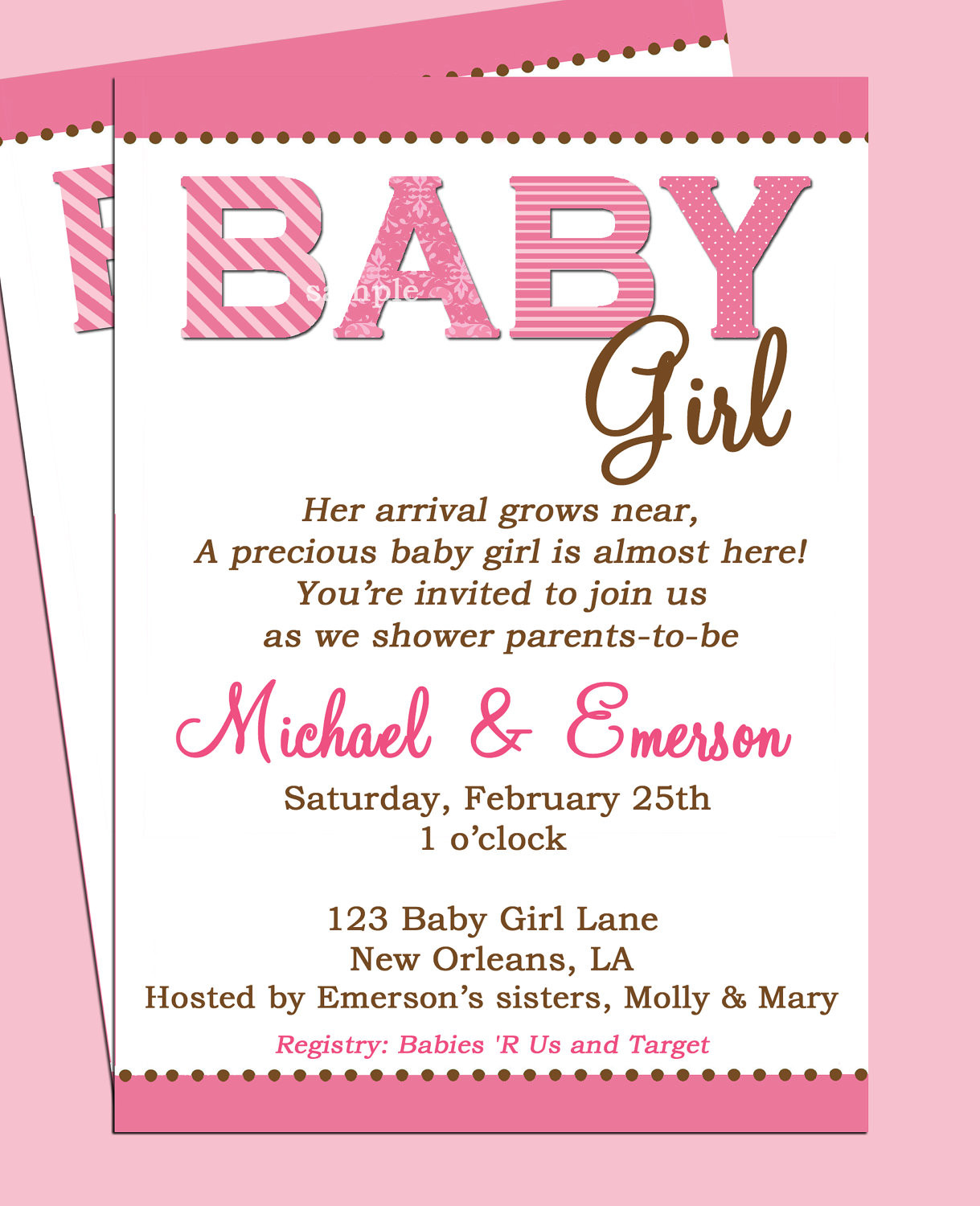 Baby Shower Invitation Quotes
 Baby Shower Invitation Wording for a Girl