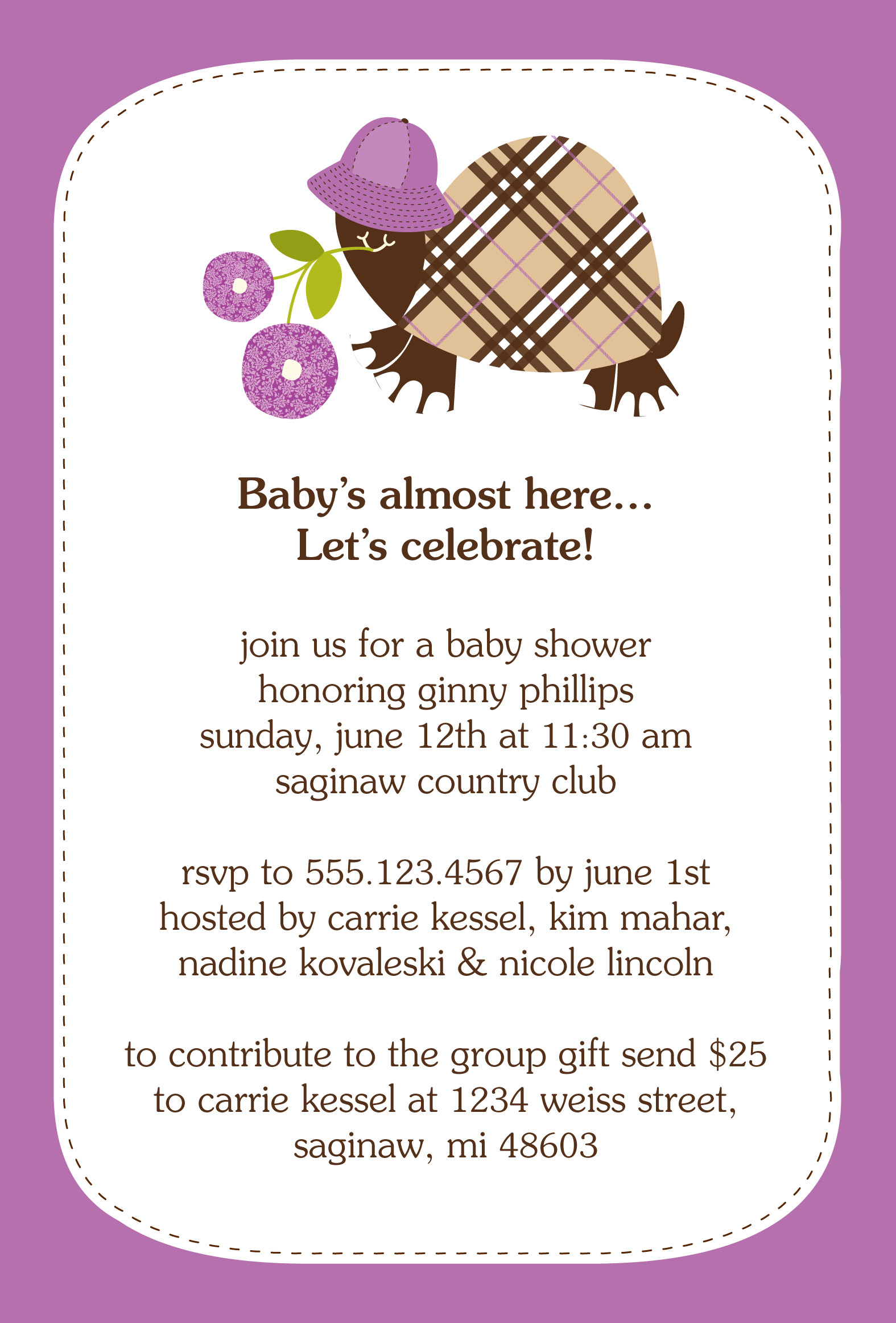 Baby Shower Invitation Quotes
 Invitation Contest Design Entry Burberry Turtle Baby
