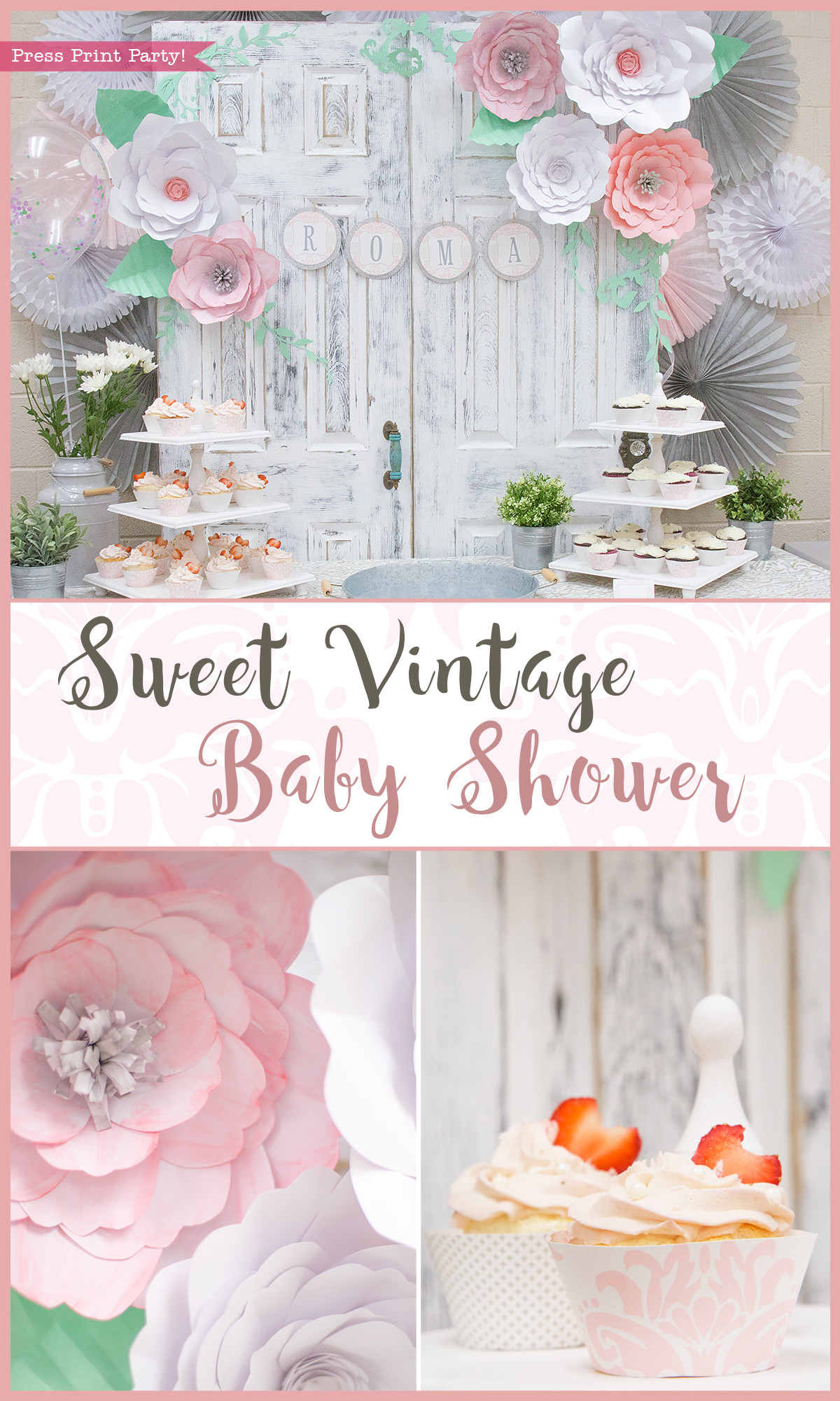 Baby Shower Party Decorations
 A Sweet Vintage Baby Shower By Press Print Party