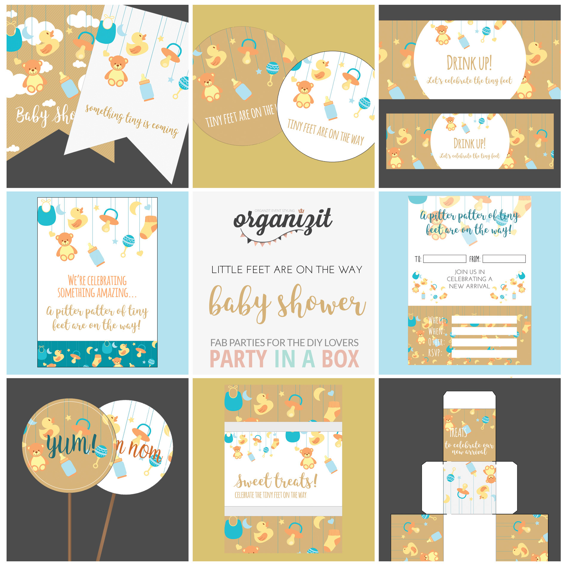 Baby Shower Party Pack
 Baby Shower Printable Party Pack – Organizit