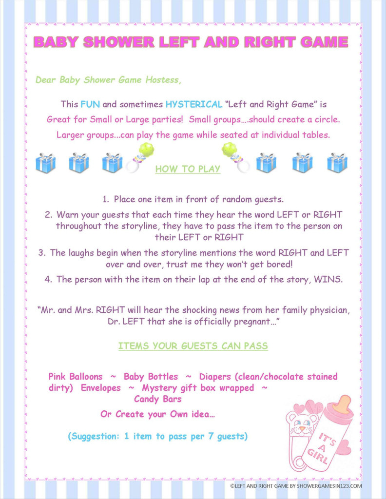 Baby Shower Pass The Gift Poem
 Awesome Right Left Baby Shower Game Ideas House Generation