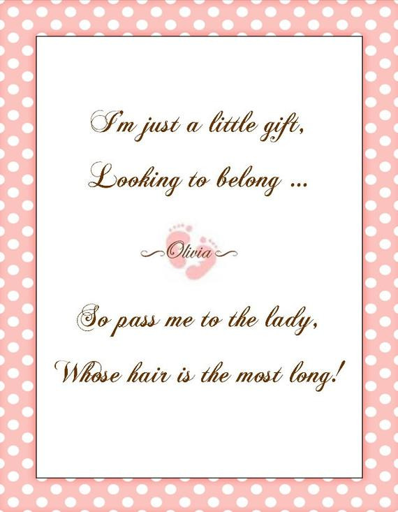 Baby Shower Pass The Gift Poem
 Baby Shower Game Pass The Gift Printable GIRL by