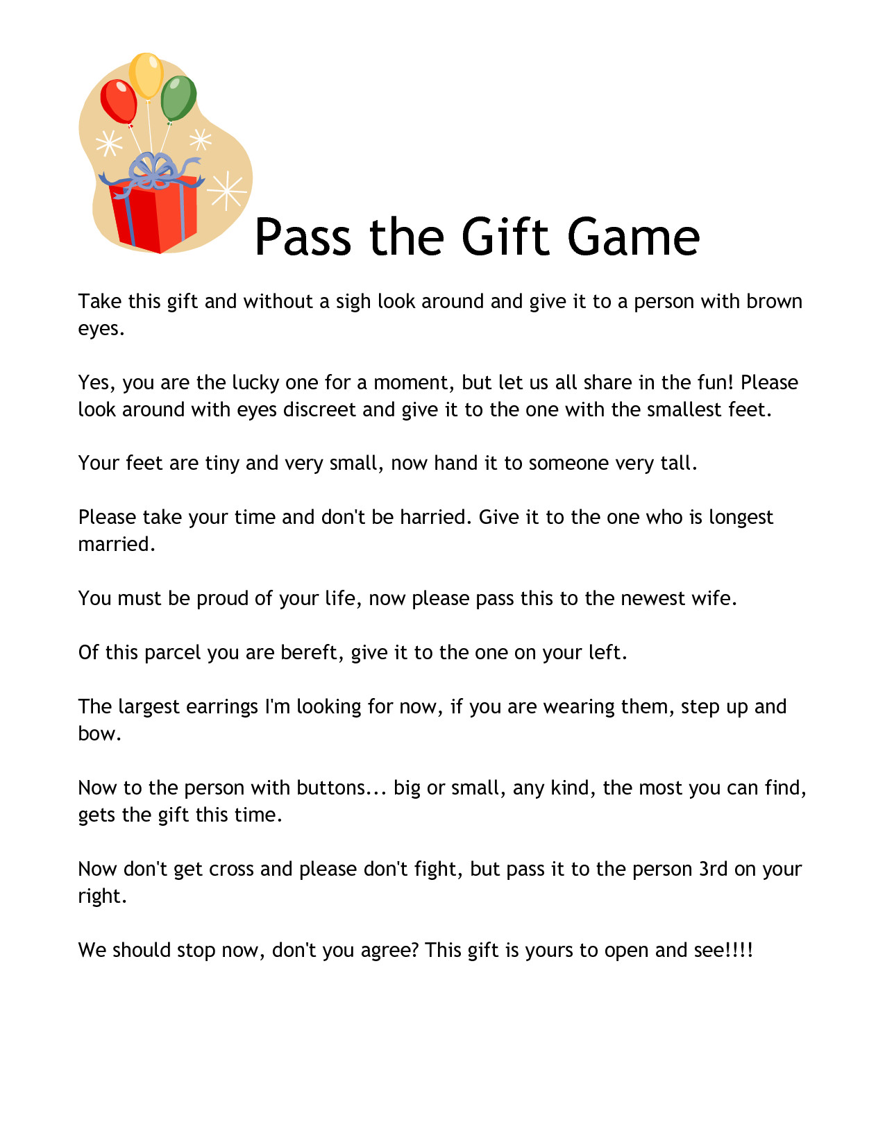 Baby Shower Pass The Gift Poem
 scope of work template
