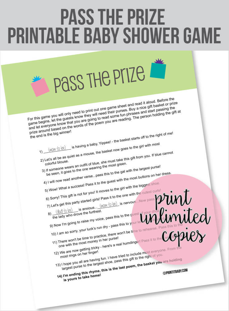 Baby Shower Pass The Gift Poem
 50 Baby Shower Game Ideas You Must See