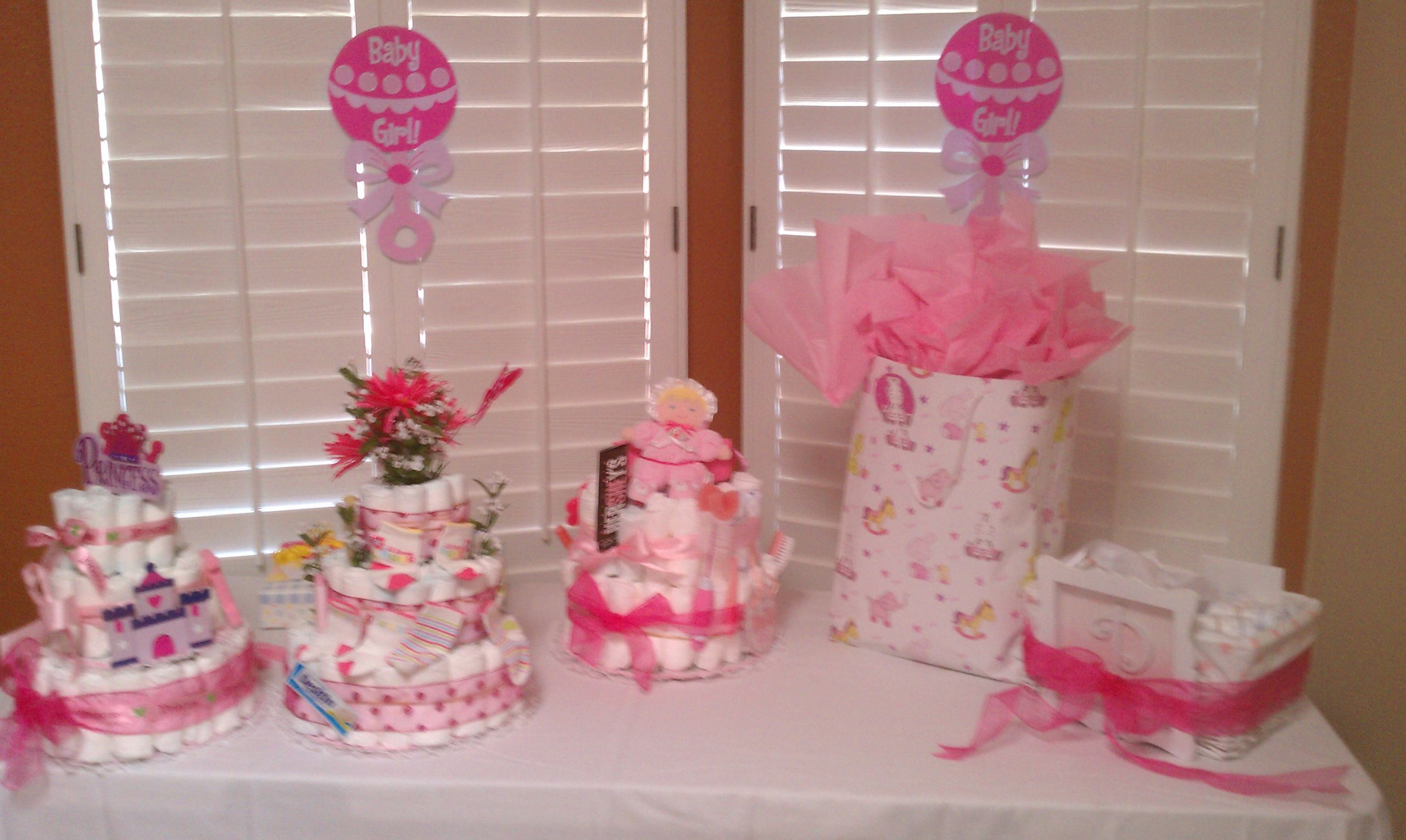 Baby Shower Table Decor
 Tables Chairs Pink Linens Baby Shower