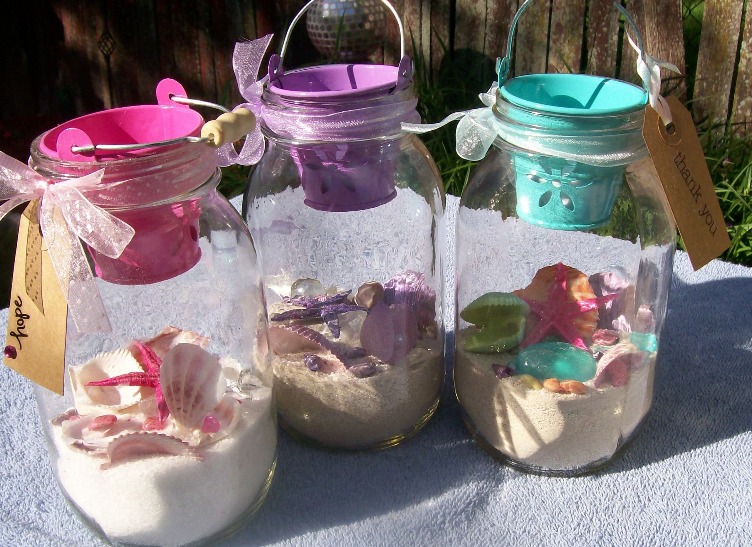 Baby Shower Take Away Gift Ideas
 More little homemade sea shell jars for beach themed party