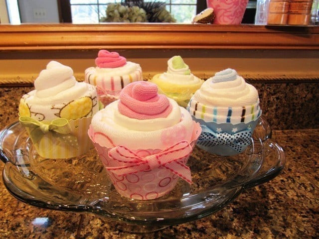 Baby Sock Cupcakes
 How to Make a Washcloth Cupcake