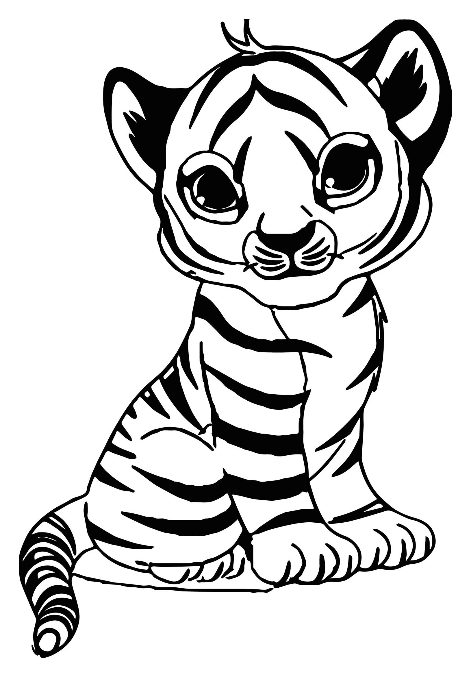 Baby Tigers Coloring Pages
 Tigers to print for free Tigers Kids Coloring Pages