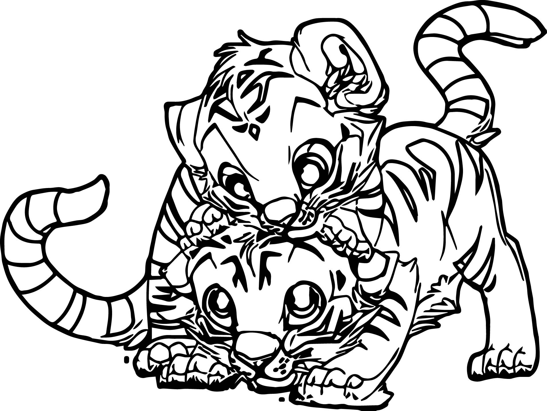 Baby Tigers Coloring Pages
 Two Baby Tiger Coloring Page