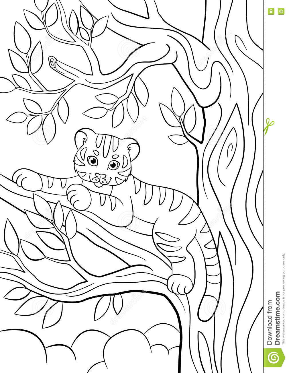 Baby Tigers Coloring Pages
 Coloring Pages Wild Animals Little Cute Baby Tiger