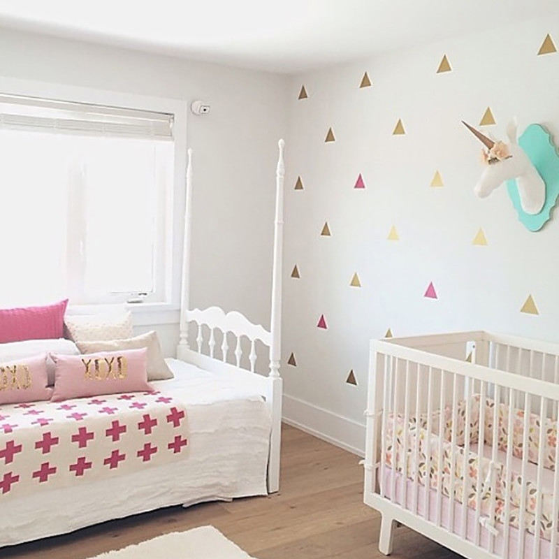 Baby Wall Decoration Ideas
 Nursery Decor Girl Little Triangles Wall Sticker For Kids