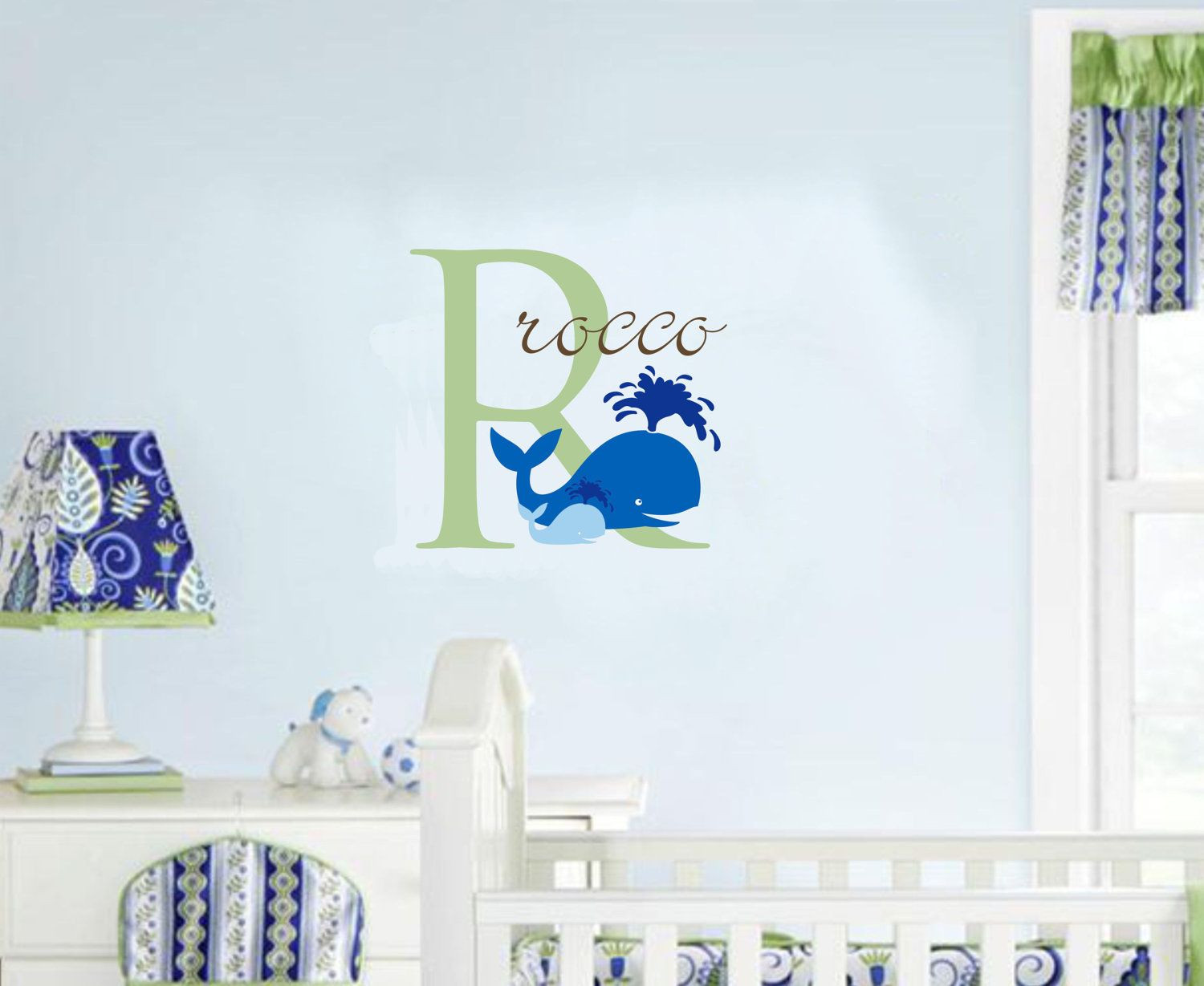 Baby Whale Nursery Decor
 Baby Name Nautical Wall Decal Whale Ocean Nursery Decor