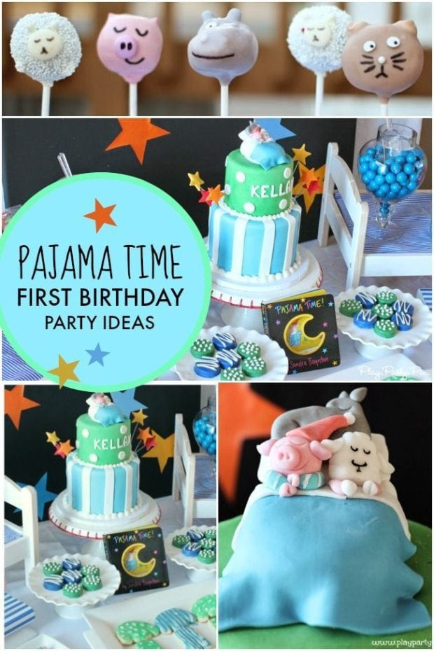 Baby'S First Birthday Party Ideas
 A Pajama Time Boy s 1st Birthday Party