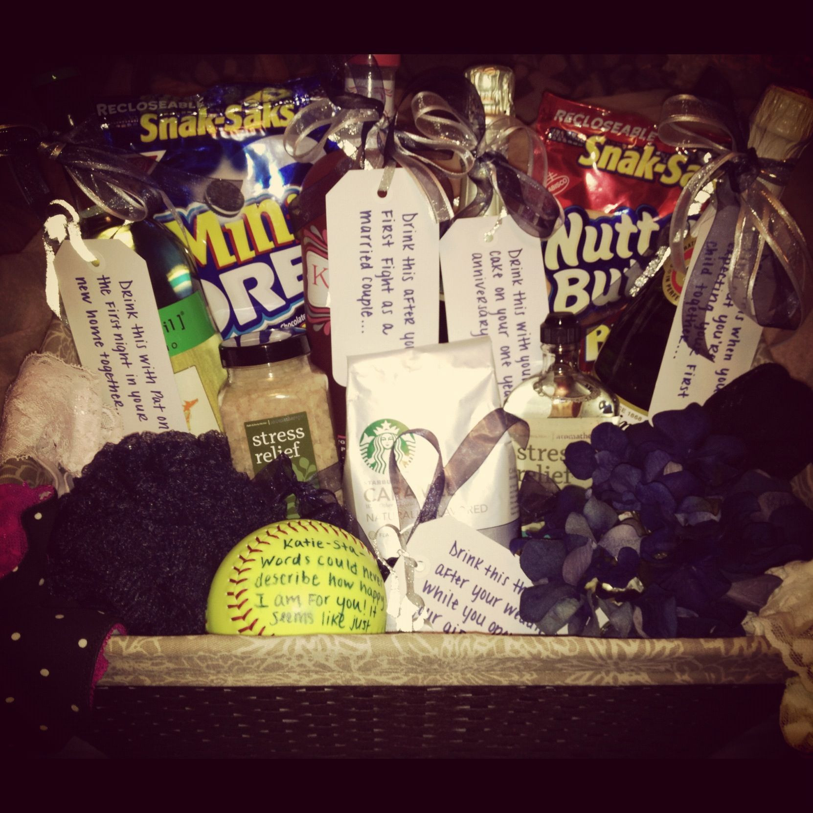 Bachelorette Gift Baskets Ideas
 Gift basket for a bachelorette t Personalize your own
