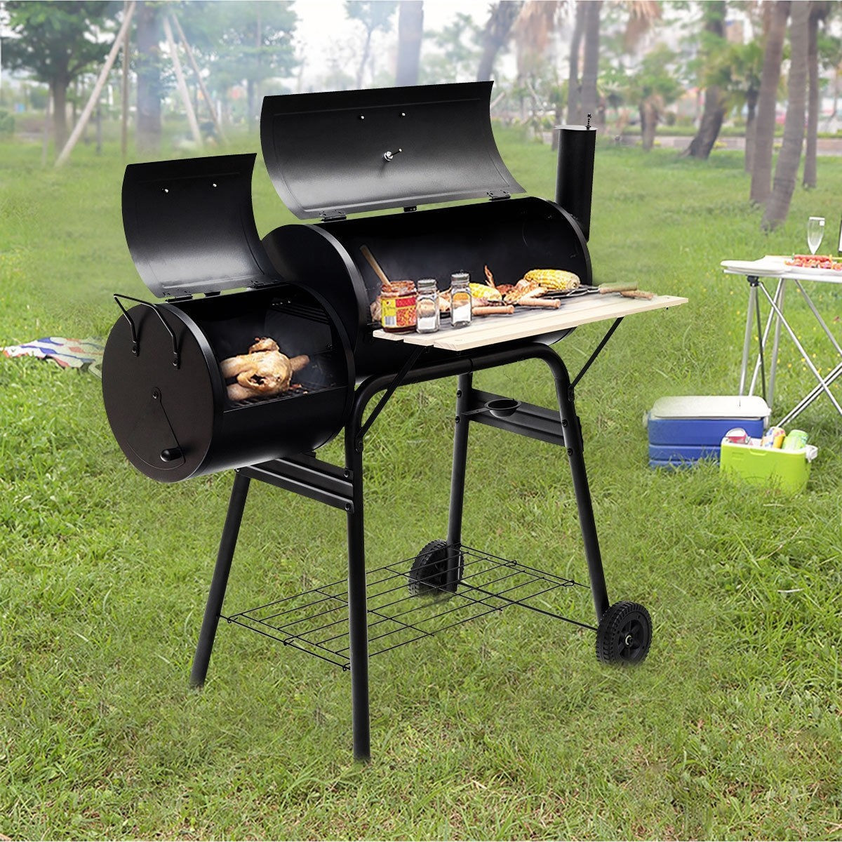 Backyard Barbecue Grill
 Outdoor BBQ Grill Barbecue Pit Patio Cooker Black