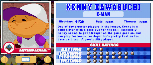 Backyard Baseball Wheelchair
 Backyard Sports Player Profile [6 of 30] Kenny Kawaguchi