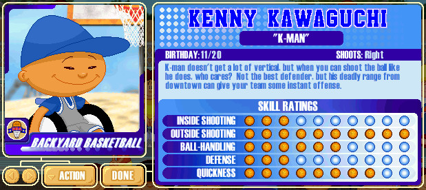 Backyard Baseball Wheelchair
 Backyard Sports Player Profile [6 of 30] Kenny Kawaguchi