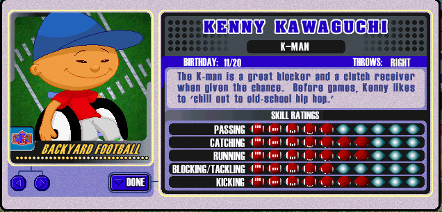 Backyard Baseball Wheelchair
 Backyard Sports Player Profile [6 of 30] Kenny Kawaguchi